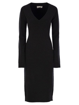 Sportmax Angizia V-Neck Long-Sleeved Dress