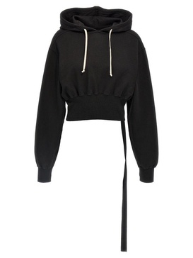 Rick Owens DRKSHDW Tatlin Drawstring Cropped Hoodie