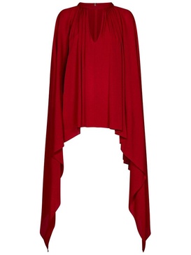 Elie Saab Ruched Handkerchief Hem Blouse