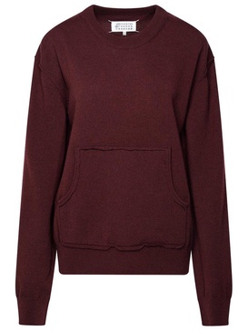 Maison Margiela Burgundy Cashmere Blend Sweater Woman