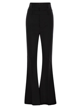 Sportmax Lince Flare Trousers With Customised Double Belt