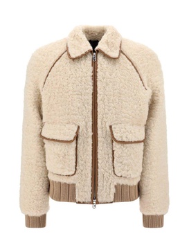 two-way zip shearling jacket