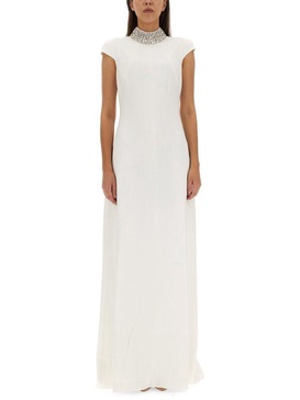 Max Mara Cut-Out Short-Sleeved Maxi Dress