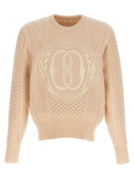 Bally Logo Embroidered Cable Knit Jumper