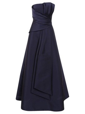 Alberta Ferretti Ruched Strapless Gown