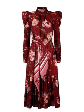 Zimmermann Floral Printed Ruched Midi Dress