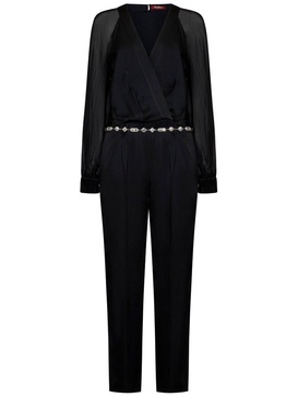 Max Mara Studio Embellished Belted Long-Sleeved Jumpsuit