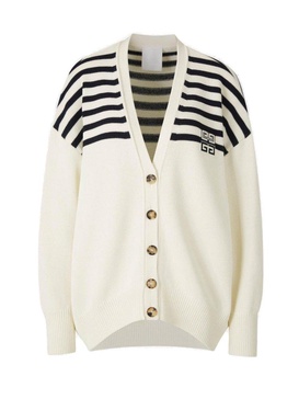 Givenchy 4G Striped V-Neck Cardigan