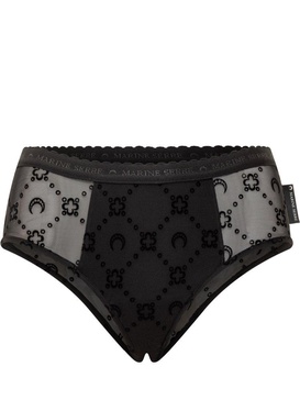 Marine Serre Mesh Flock Moonogram Briefs