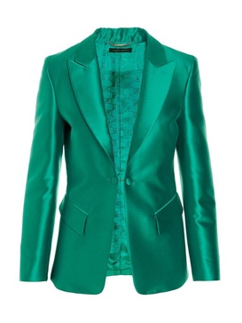 Alberta Ferretti Single-Breasted Tailored Satin Blazer