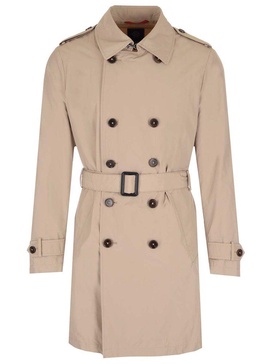 Fay Double-Breasted Belted Trench Coat