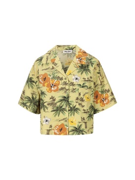 Miu Miu Graphic Printed Short-Sleeved Shirt