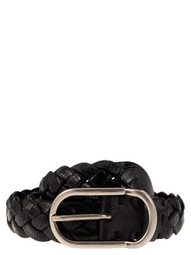 Brunello Cucinelli Braided Engraved Calfskin Belt