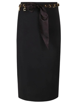 Elisabetta Franchi Foulard Scarf Belt Midi Skirt