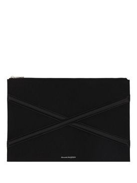 Black Pouch with Harness Detail in Nylon Man Alexander McQueen