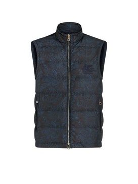 Etro Sleeveless Paisley Printed Down Jacket