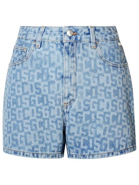 GCDS Logo Patch Denim Shorts