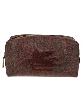 Etro Logo-Embroidered Paisley Zipped Wash Bag