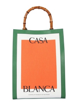 Casablanca Logo Print Color-Block Tote Bag