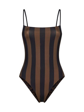 Fendi Pequin Striped One Piece Swimsuit