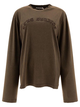 Acne Studios Logo Detailed Long Sleeved T-Shirt