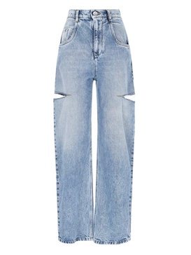 Maison Margiela Mid-Rise Cut-Out Detailed Jeans