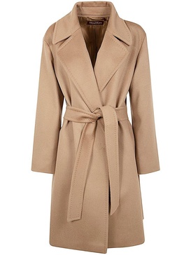 Max Mara Studio Belted Long-Sleeved Coat