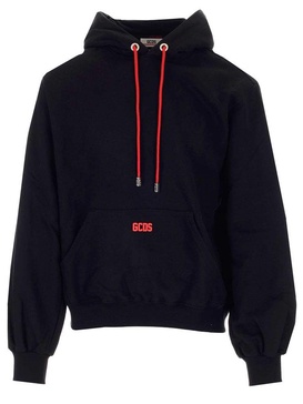 GCDS Logo Patch Drawstring Hoodie