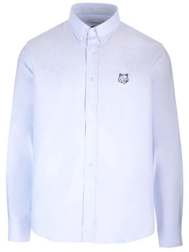 Maison Kitsuné Fox Head Embroidered Long Sleeved Shirt