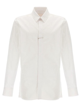 Givenchy Logo Engraved Metal Clip Poplin Shirt