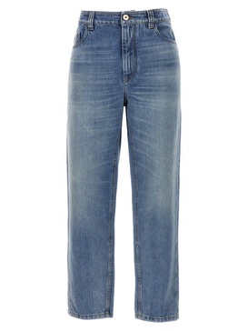 Brunello Cucinelli Button Detailed Tapered Jeans