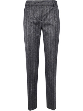 Alberta Ferretti Lurex Pinstripe Trousers