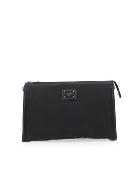 Dolce & Gabbana Logo Plaque Zipped Clutch Bag