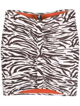 Reina Olga Zebra Print Gathered Skirt