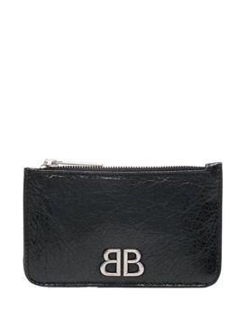 Balenciaga Logo Plaque Zipped Wallet