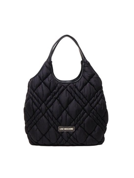 Love Moschino Logo Plaque Quilted Tote Bag