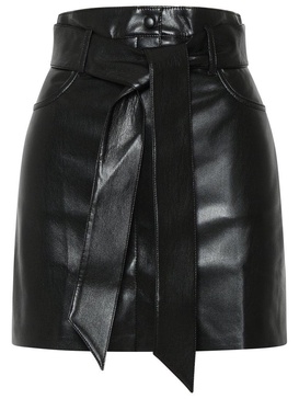 Nanushka High-Waist A-Line Belted Mini Skirt