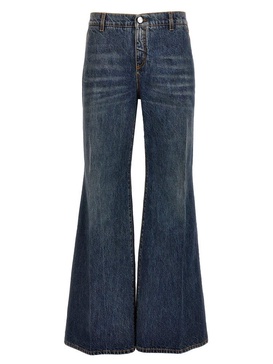 Etro Logo Embroidery Flared Jeans