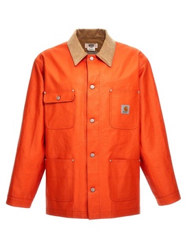 Junya Watanabe X Carhartt Logo Patch Buttoned Jacket