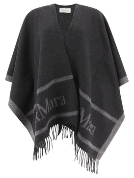 Max Mara Logo Detailed Fringed Cape