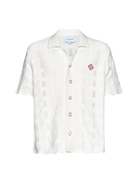 Casablanca Short-Sleeved Crochet Knitted Shirt