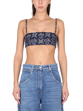 Etro Patterned-Jacquard Spaghetti Strap Top