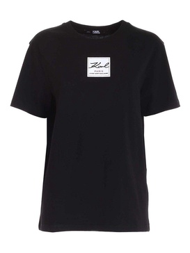 Karl Lagerfeld Logo Patch Crewneck T-Shirt