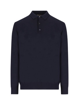 Loro Piana Long-Sleeved Knitted Polo Shirt