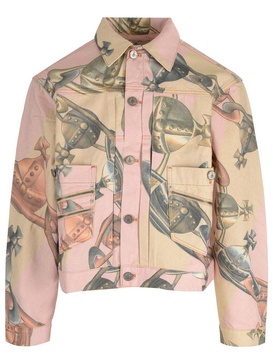 Vivienne Westwood Marlene Orb-Printed Buttoned Denim Jacket