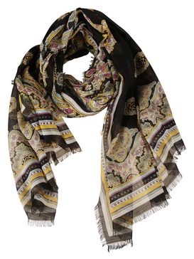 Etro Floral-Printed Frayed Edge Scarf