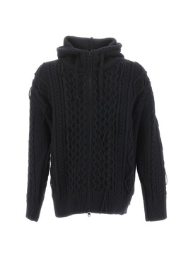 Junya Watanabe MAN Cable-Knitted Zip-Up Hoodie