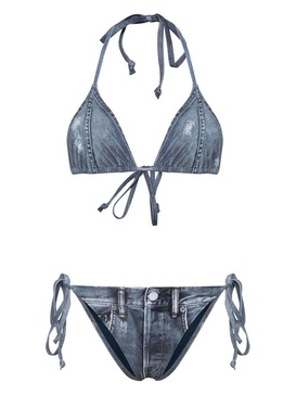 Acne Studios Denim Printed Bikini Set