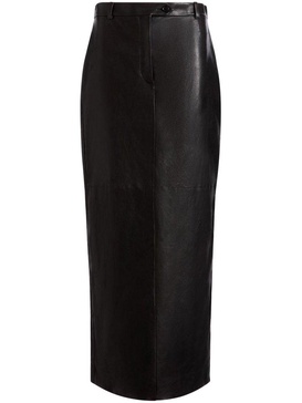 Bally Rear Slit Leather Skirt