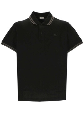 Etro Pegaso-Embroidered Short-Sleeved Polo Shirt